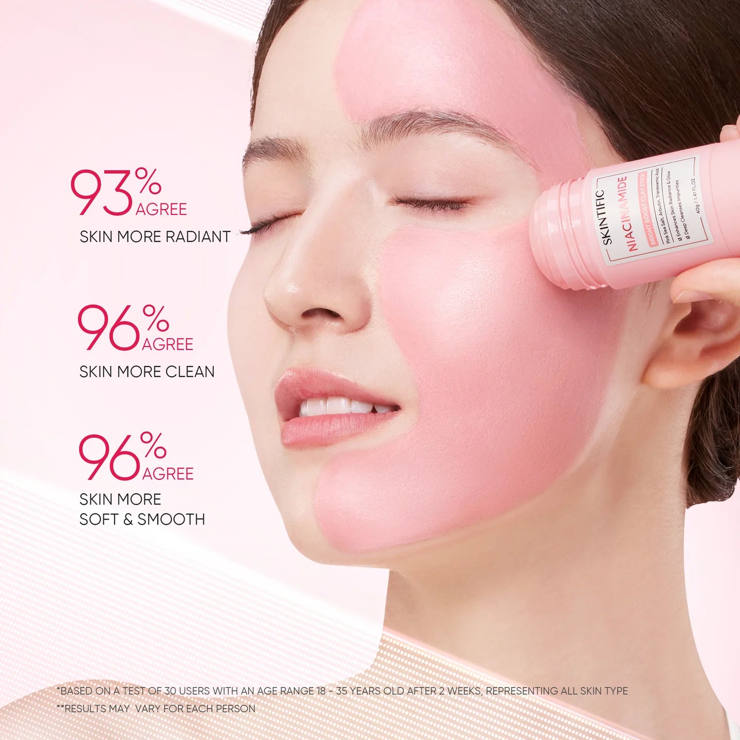 SKINTIFIC Niacinamide Bright Boost Clay Stick Mask - Glamorush